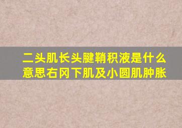 二头肌长头腱鞘积液是什么意思右冈下肌及小圆肌肿胀
