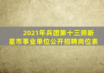 2021年兵团第十三师新星市事业单位公开招聘岗位表