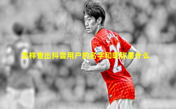 怎样查出抖音用户的名字和昵称是什么